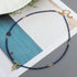 Linglang Retro Style Lapis Lazuli Necklace Handmade Beaded Chain Choker Pendant Necklace Vintage Jewelry