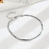 Linglang S925 Sterling Silver Bracelet Charm Layered Bracelet Simple Adjustable Silver Bangle Jewelry Gift
