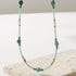 Linglang Retro Beaded Necklace Blue Natural Stone Necklace Handmade Choker Chain Summer Jewelry
