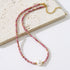 Linglang Elegant Simple Rhodochrosite Beaded Necklace Pearl Necklace Natural Stone Jewelry Gift