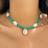 LingLang Bohemia Summer Beach Shell Necklace Beaded Choker for Women