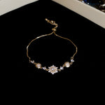 Linglang Sterling Snowflake Gold Plated Bracelets Zirconia Tennis Bracelet Infinity Love Jewelry Gifts
