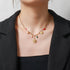 Linglang Baroque Style Gold-plated Chain Natural Stone Choker Pendant Necklace Vintage Jewelry