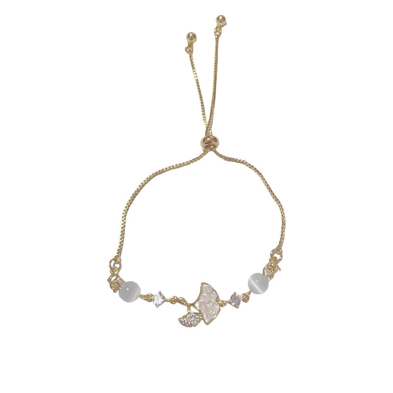 Linglang 14K Gold Plated Stackable Bracelets Crystal Beaded Bracelet Trendy Tennis Bracelets Gold Bracelet