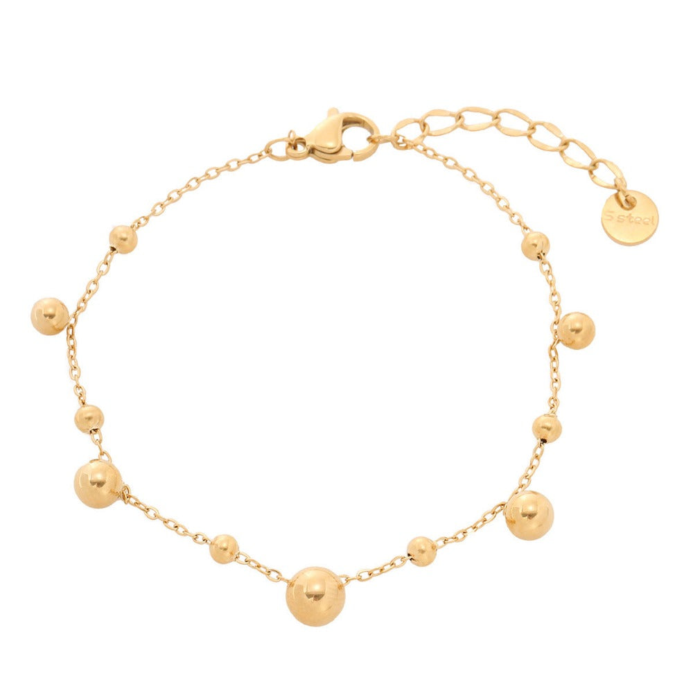 Linglang 18K Gold Plated Bracelet Dainty Chain Simple Jewelry for Girls Anti-tarnish Bracelet