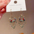 Linglang Bohemian Earrings Crystal Floral Dangle Drop Earrings Vintage Beaded Earrings Pearl Jewelry