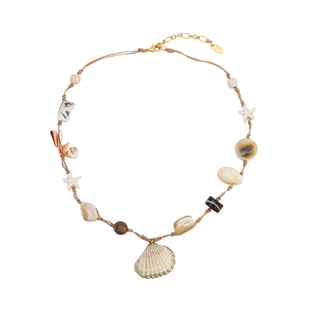 Linglang Seaside holiday clavicle chain Bohemian handmade pendant necklace Shell Bracelet 