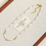 Linglang Handmade Beaded Necklace Glass Beads Chain Choker Pearl Necklace Chic Jewelry Gifts