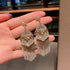 S925 Silver Boho Earrings Vintage Beaded Earrings Retro Dangle Earrings