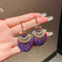 Linglang Dainty Boho Earrings Rhinestone Beaded Earrings Retro Dangle Earrings Vintage Jewelry