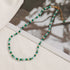 Linglang Natural Stone Beaded Necklace Boho Handmade Choker Chain Green and White Necklace Jewelry