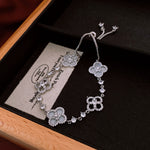 Linglang 18K Gold Plated Clover Lucky Bracelet for Women Flower Adjustable Chain Bracelets Trendy Jewelry Gifts