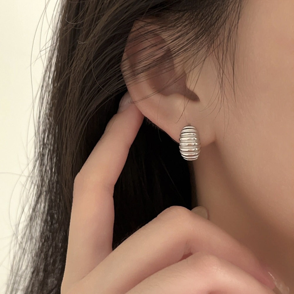Linglang 1 Pair Sterling Silver Hoop Earrings Hoop Ear Piercing Earrings for Women Teen Girls