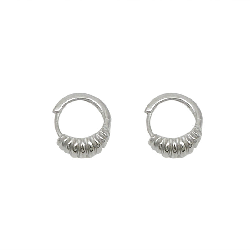 Linglang 1 Pair Sterling Silver Hoop Earrings Hoop Ear Piercing Earrings for Women Teen Girls
