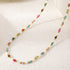 Linglang Boho Beaded Gemstone Necklace Pearl Necklace Colored Beaded Necklace for Summer Handmade Jewelry