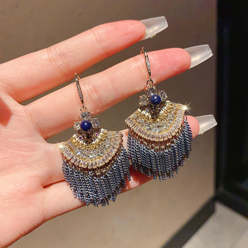 Linglang Dainty Boho Earrings Rhinestone Beaded Earrings Retro Dangle Earrings Vintage Jewelry