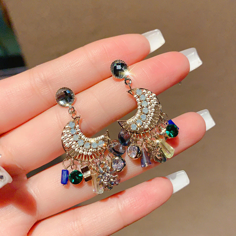 Boho Dangle Earrings Colored Drop Earrings Dreamcatcher Beaded Earrings