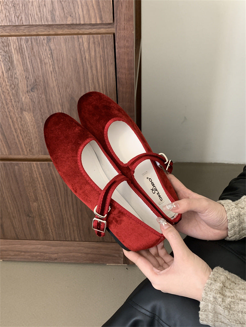 Vintage Flats Mary Jane Shoes Elegant Shoes for Women Soft Ballet Flats Slip On Flats Women's Flats