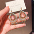 Linglang Handmade Silver Earrings Boho Beaded Earrings Vintage Heart-shaped Drop Earrings Boho Jewelry