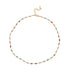 Linglang Boho Beaded Gemstone Necklace Pearl Necklace Colored Beaded Necklace for Summer Handmade Jewelry