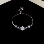 Linglang Sterling Snowflake Gold Plated Bracelets Zirconia Tennis Bracelet Infinity Love Jewelry Gifts