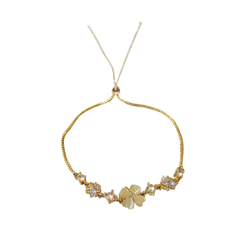 Linglang Trendy Gold Plated Bracelet Adjustable Zirconia Tennis Bracelet Gold Bracelet for Women