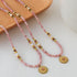 Linglang Handmade Rhodochrosite Beaded Necklace Pearl Necklace Pendant Necklace Natural Stone Jewelry