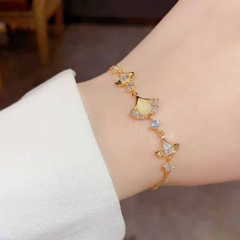 Dainty Opal 14K Gold Plated Bracelet Beaded Bracelet