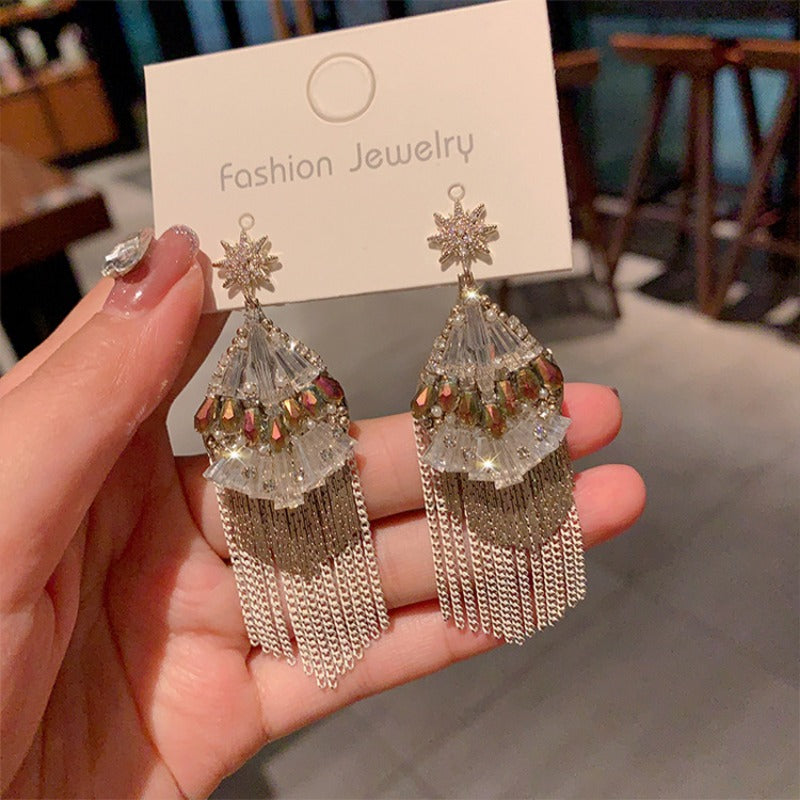 S925 Silver Boho Earrings Vintage Beaded Earrings Retro Dangle Earrings