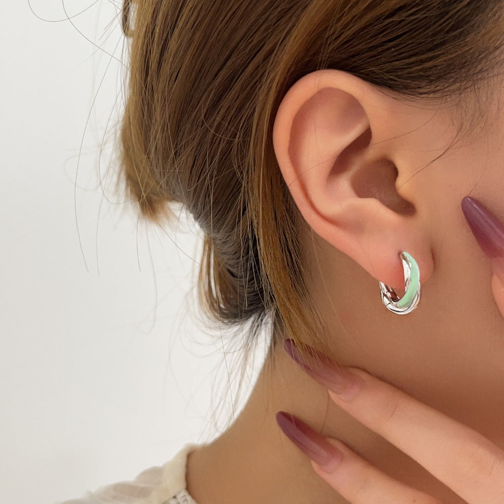 Linglang S925 Silver Hoop Earrings Minimalist Earrings Jewelry for Girls Dainty Hypoallergenic Earrings