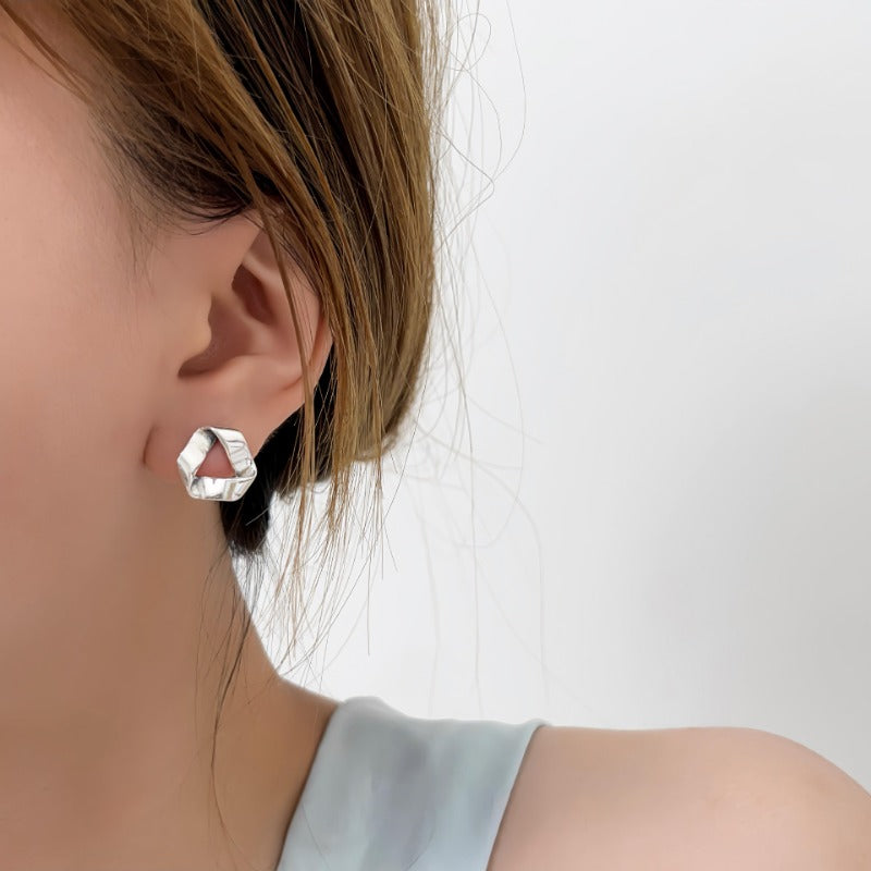 Linglang S925 Stud Earrings Dainty Sterling Silver Earrings Minimalist Hypoallergenic Earrings