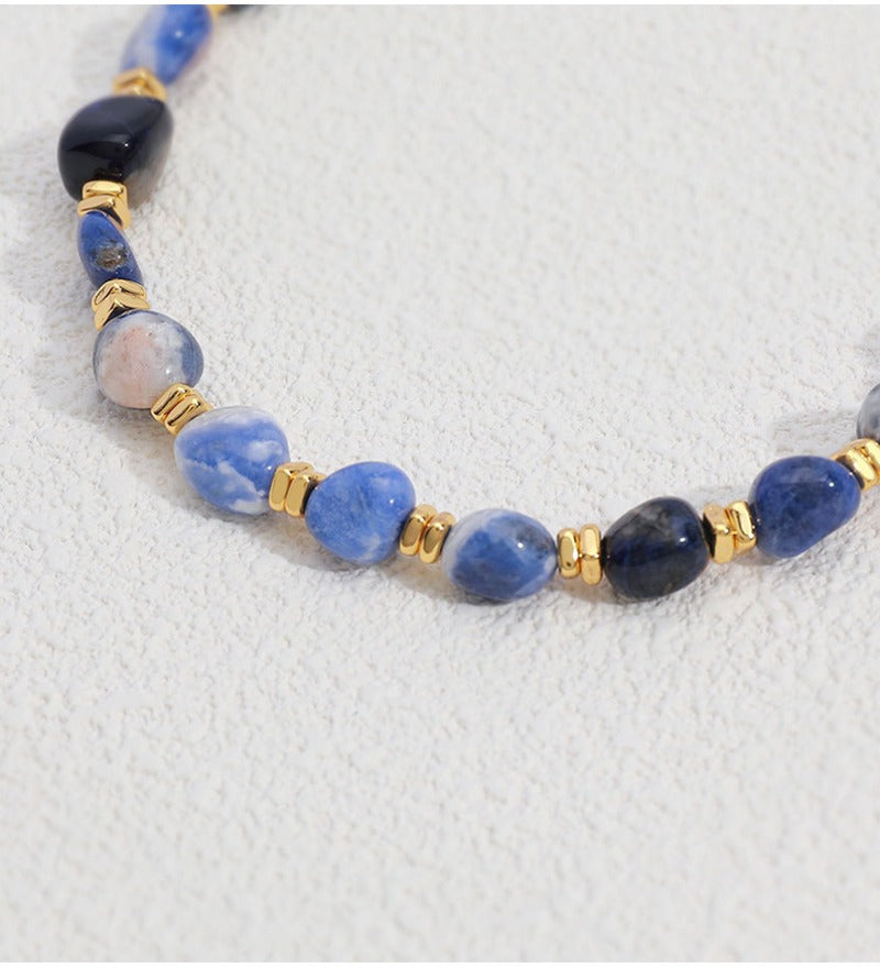 Linglang Colored Crystal Necklaces Natural Stone Beaded Necklace Black Quartz Rutilated Necklace Beaded Jewelry