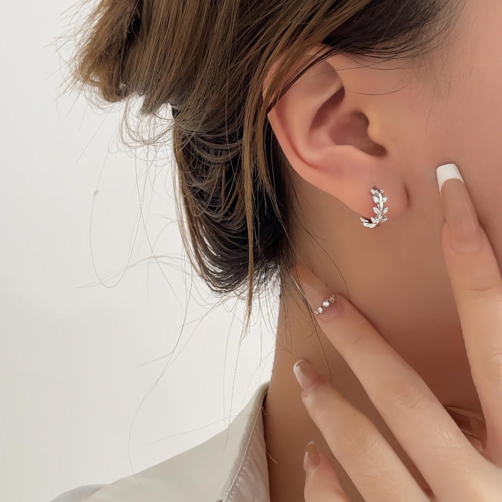 Linglang S925 Sterling Silver Cuff Earrings Dainty Sterling Silver Earrings Trendy Hoop Earrings
