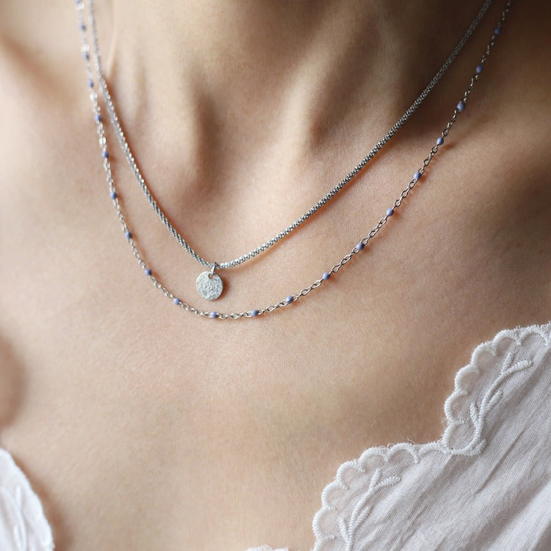 Linglang 18K Gold Plated Layered Necklace Retro Beaded Necklace Chain Gold Dainty Choker for Women