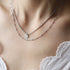 Linglang 18K Gold Plated Layered Necklace Retro Beaded Necklace Chain Gold Dainty Choker for Women