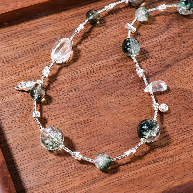 Linglang Summer Vibe Crystal Necklace Natural Stone Beaded Necklaces Charm Necklace Healing Crystal Jewelry Gift