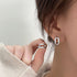 Linglang S925 Sterling Silver Earrings Zirconia Hoop Earrings Trendy Huggie Hoop Earrings
