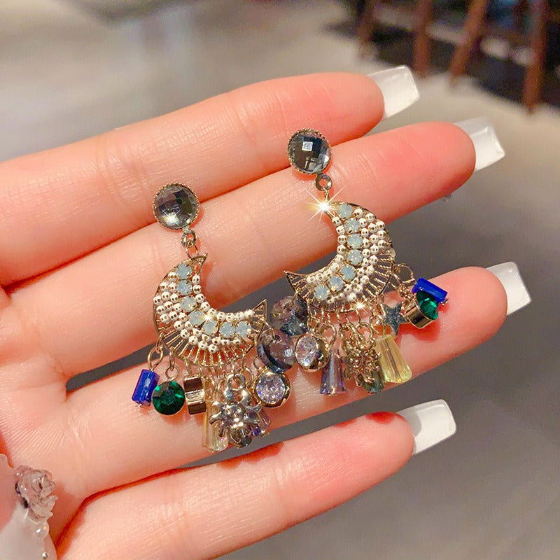 Boho Dangle Earrings Colored Drop Earrings Dreamcatcher Beaded Earrings
