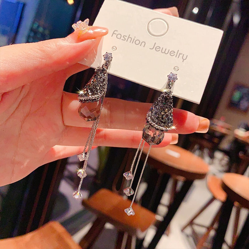 Linglang S925 Silver Boho Earrings Vintage Beaded Dangle Earrings Swarovski Crystal Earrings Retro Jewelry