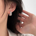 Linglang S925 Sterling Silver Cuff Earrings 3 Layered Stud Earrings Minimalist Vintage Earrings Silver Jewelry