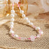 Linglang Colored Beaded Necklace Natural Pearl Necklace for Women Dainty Pearl Choker Jewelry Gift
