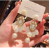 Linglang Handmade Boho Earrings Pearl Beaded Earrings Dainty Dangle Earrings Vintage Pearl Jewelry