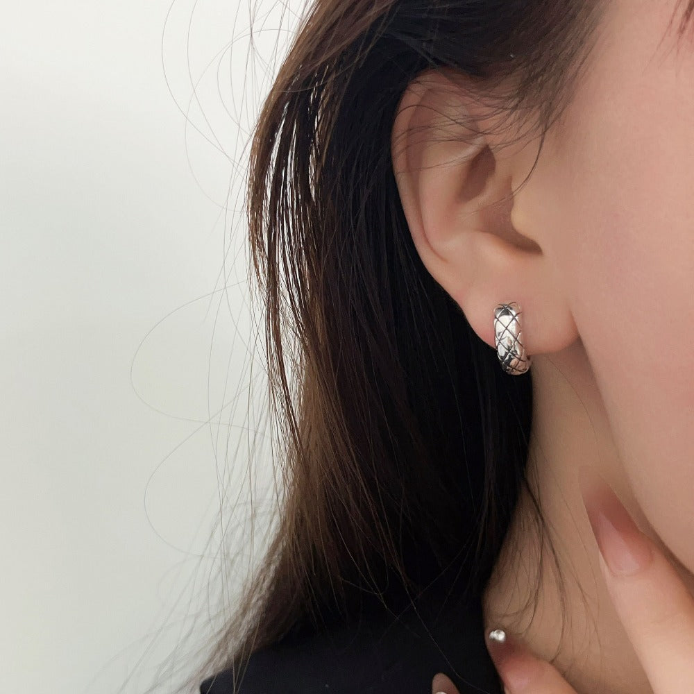 Linglang S925 Silver Hoop Earrings Minimalist Earrings Jewelry for Girls Dainty Hypoallergenic Earrings