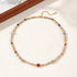 Linglang Retro Natural Red Aventurine Stone Beaded Necklace Boho Necklaces for Women Handmade Jewelry