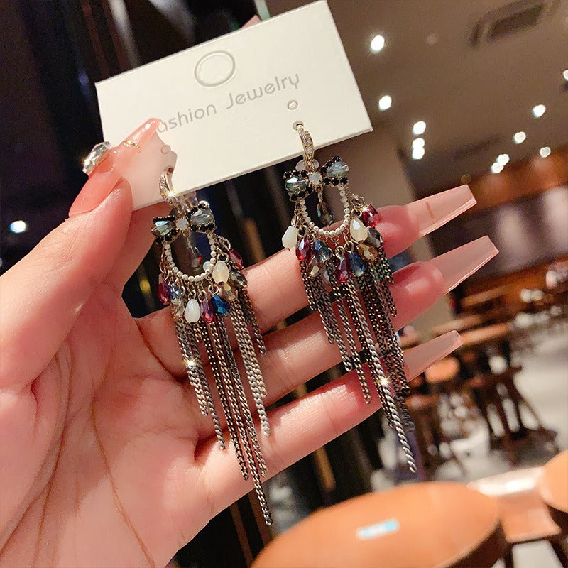Handmade Boho Beaded Earrings Retro Tassel Earrings Drop Dangle Earrings