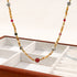 Linglang Retro Natural Red Aventurine Stone Beaded Necklace Boho Necklaces for Women Handmade Jewelry