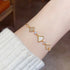 Linglang Adjustable 14K Gold Plated Bracelets Trendy Beaded Bracelet Tennis Bracelet Gold Jewelry