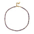 Linglang Purple Natural Stone Necklace Handmade Beaded Necklace Retro Chain Healing Crystal Choker Necklace