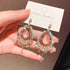 Linglang Handmade Silver Earrings Boho Beaded Earrings Vintage Heart-shaped Drop Earrings Boho Jewelry