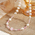 Linglang Colored Beaded Necklace Natural Pearl Necklace for Women Dainty Pearl Choker Jewelry Gift